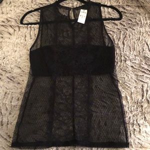 Black Lace, sleeveless top w/bandeau
